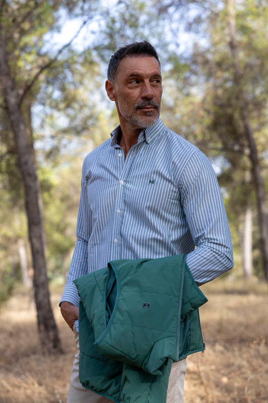 Camisa Rayas Oxford Verde | Sevilla