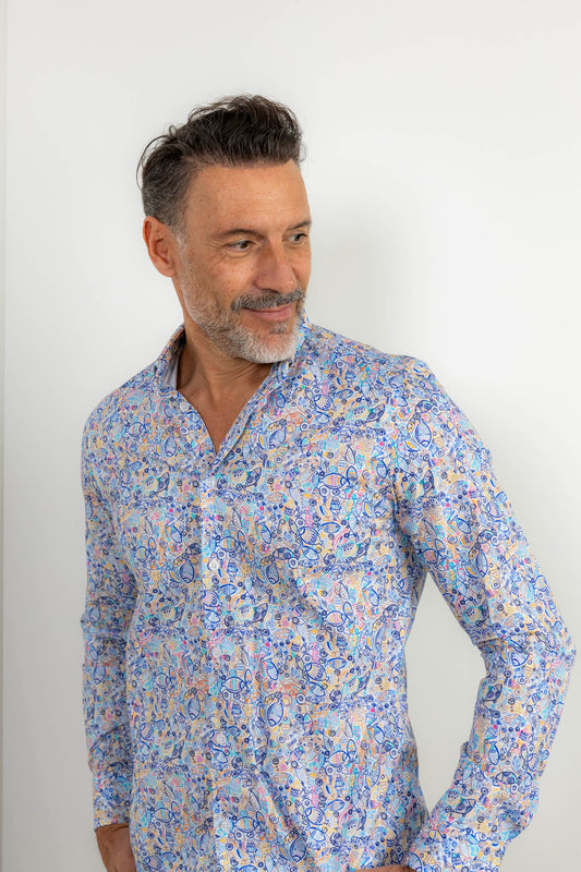 Camisa estampada slim fit | Mar