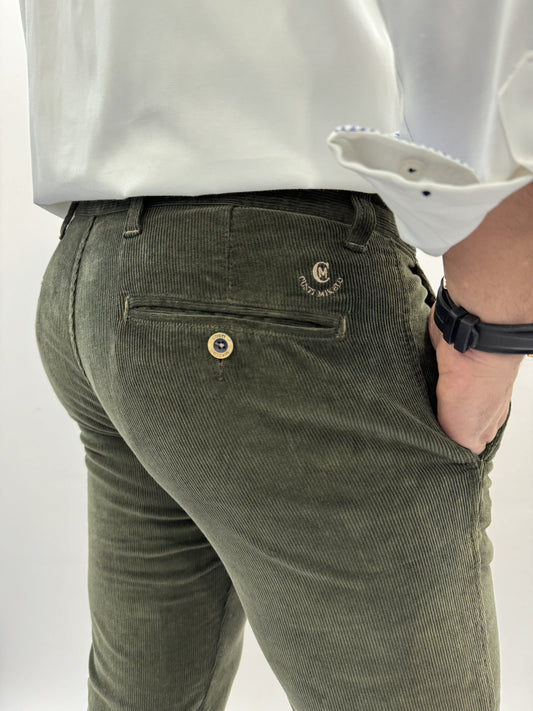 Pantalón Pana Verde Caza