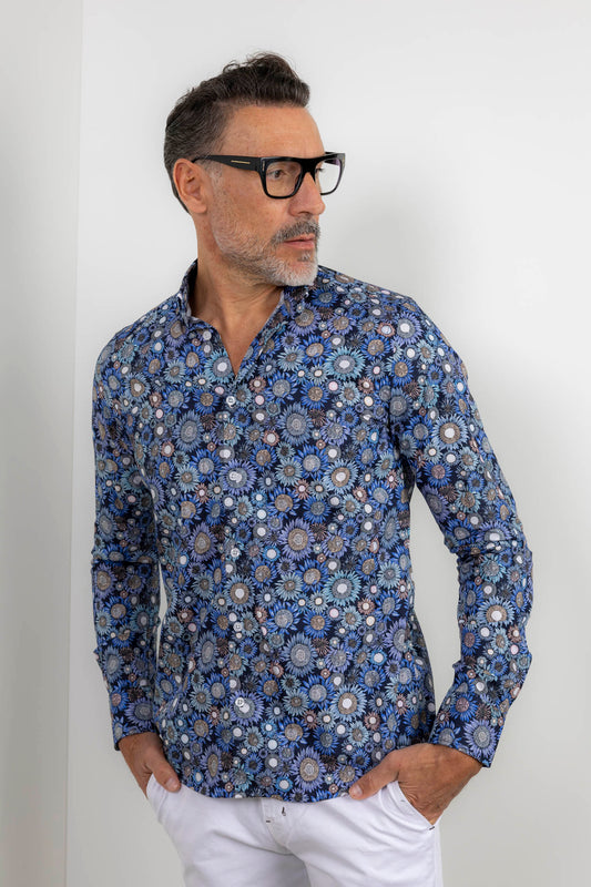 Camisa estampada slim fit | Girasoles