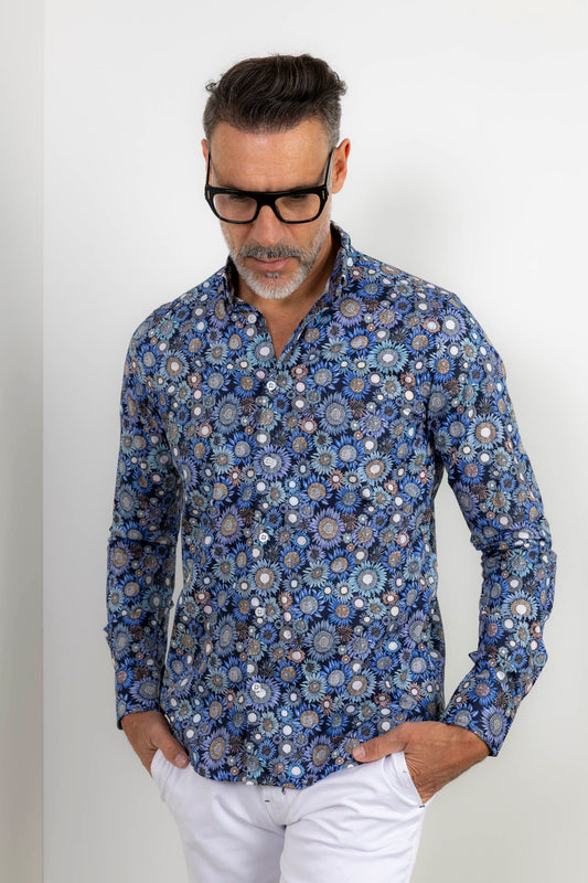 Camisa estampada slim fit | Girasoles