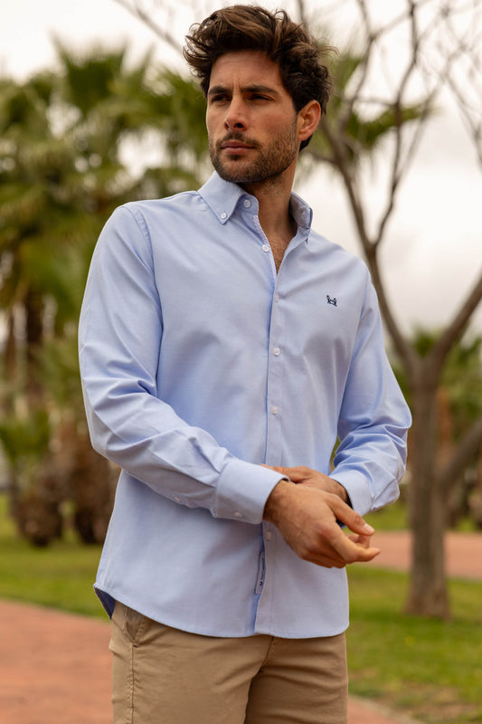 Camisa Lisa Oxford Celeste | Ronda