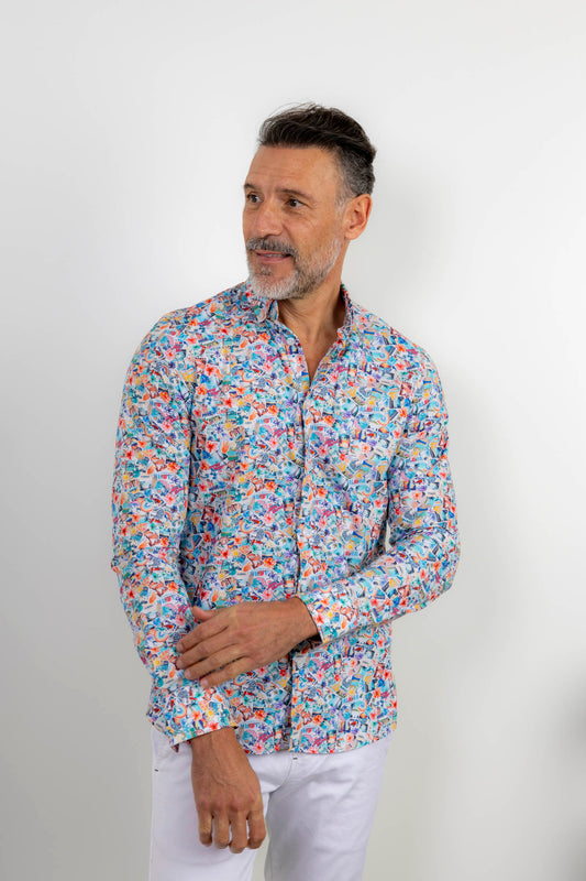Camisa estampada slim fit | Hawai