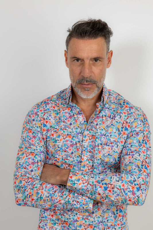 Camisa estampada slim fit | Hawai