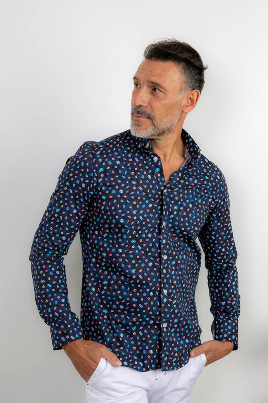 Camisa estampada slim fit | Miami