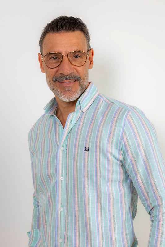 Camisa Lino Raya Verde | Javea