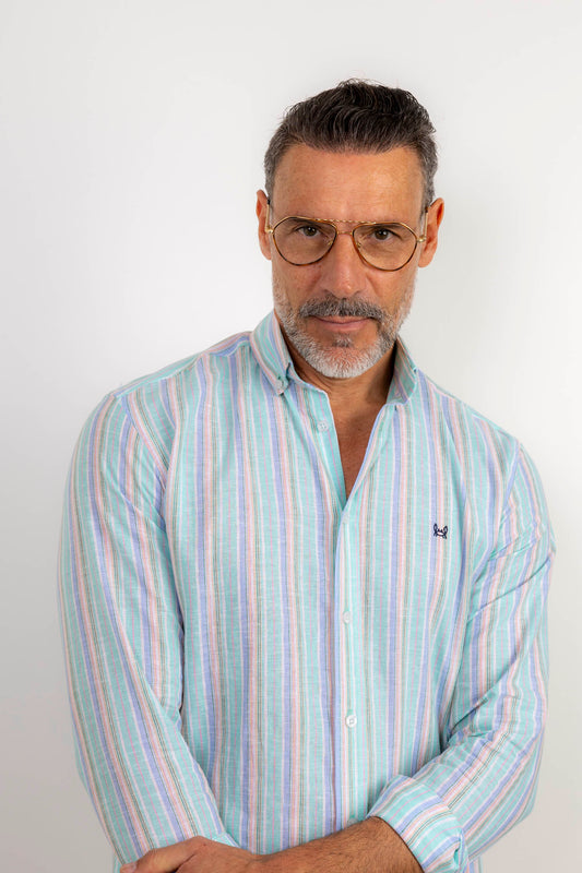 Camisa Lino Raya Verde | Javea