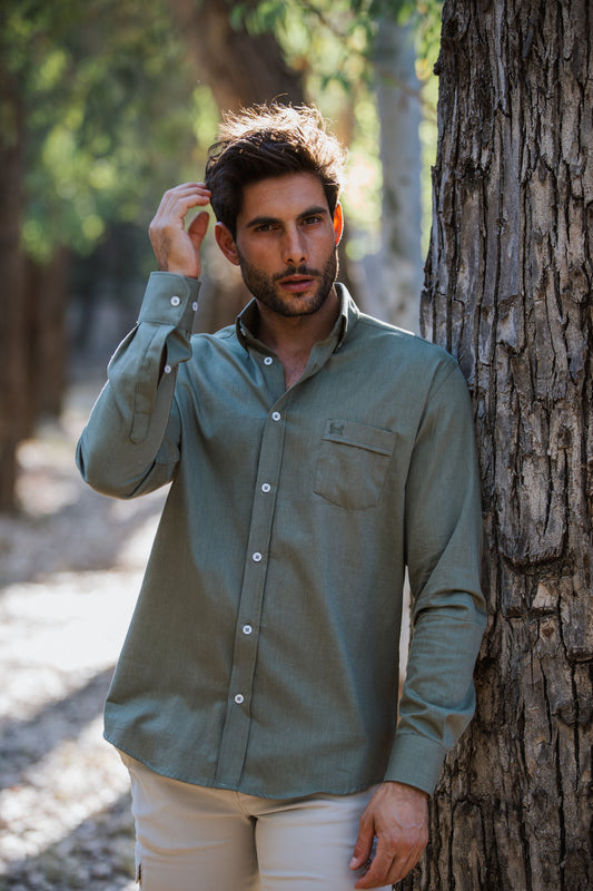 Camisa Bolsillo Verde Militar | Peñiscola