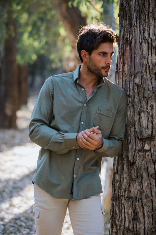 Camisa Bolsillo Verde Militar | Peñiscola