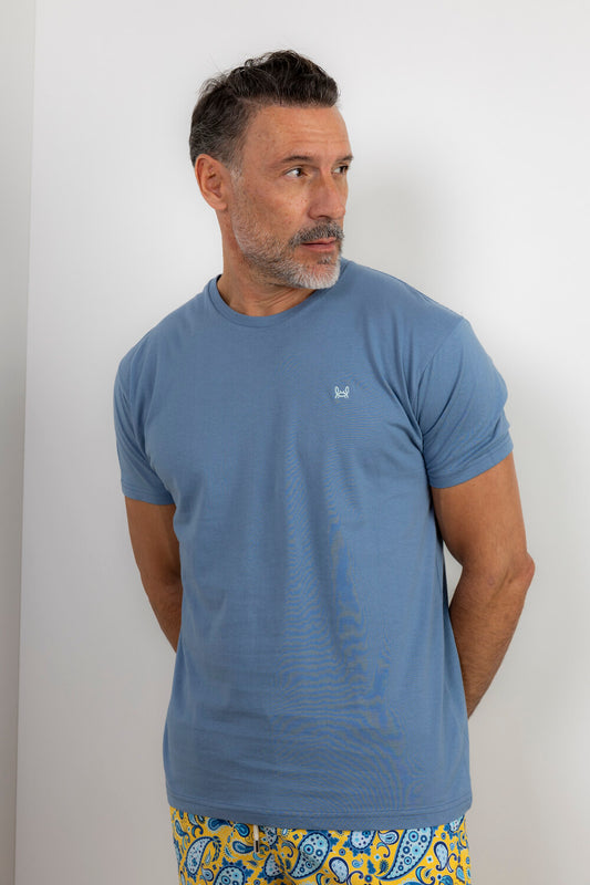 Camiseta Básica Azul Ácido