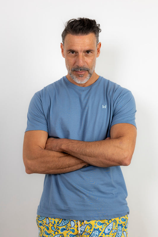 Camiseta Básica Azul Ácido