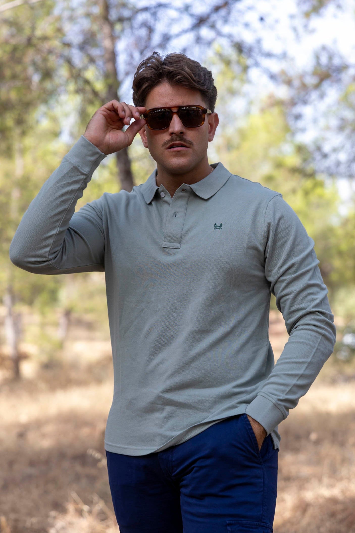 Polo Básico Manga Larga | Verde Claro