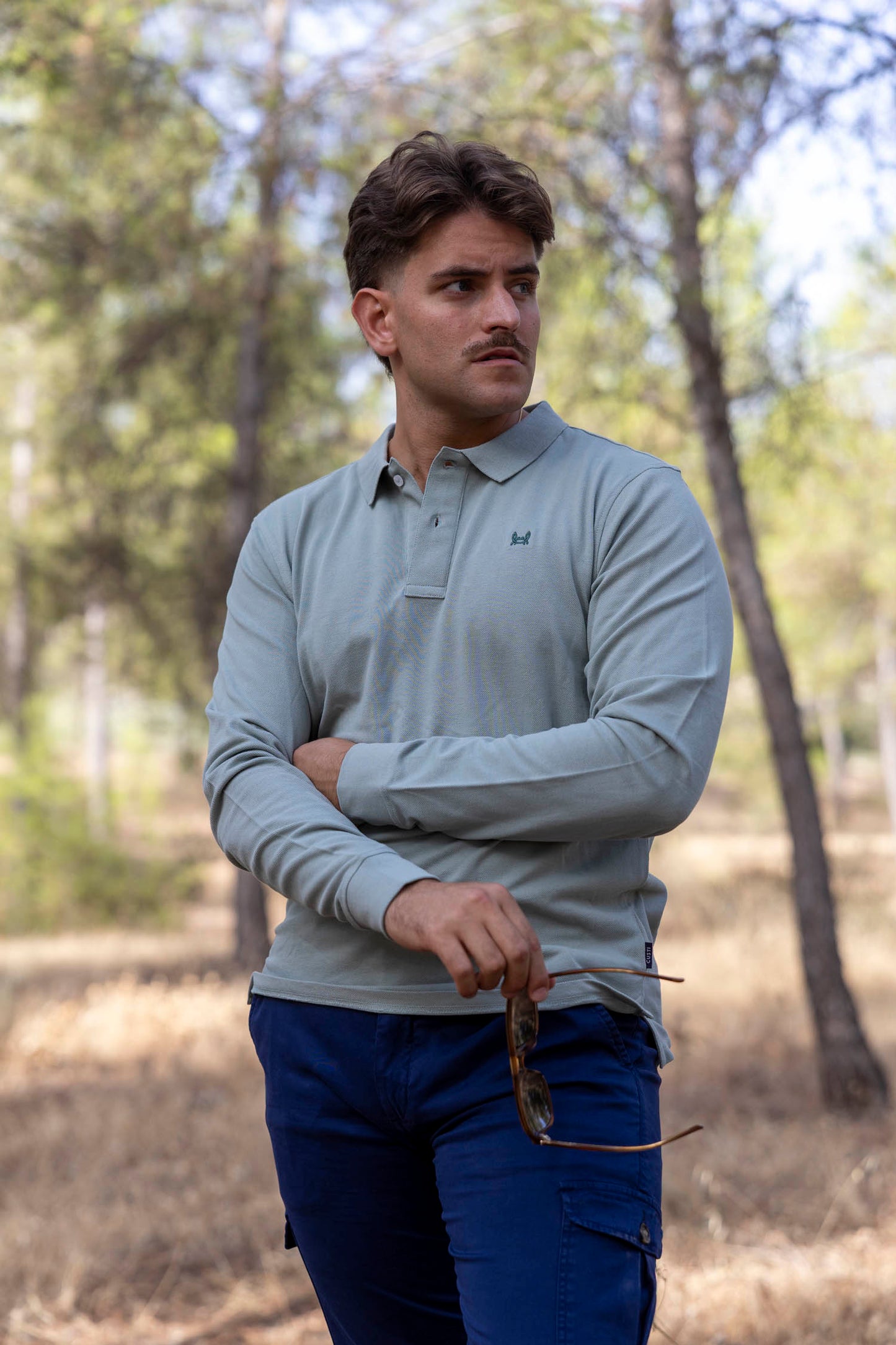 Polo Básico Manga Larga | Verde Claro