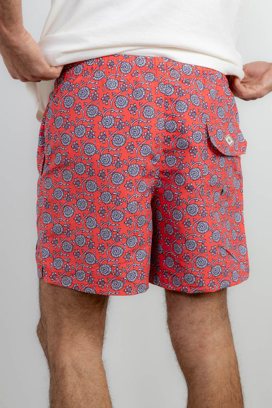 Bañador Flores Rojo