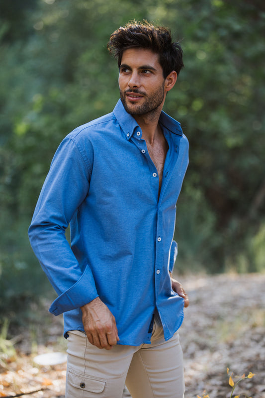 Camisa Lisa Azul Tinta | Llerena