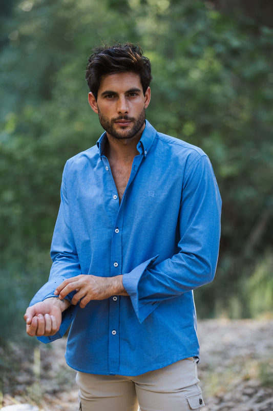 Camisa Lisa Azul Tinta | Llerena