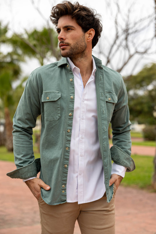 Chaqueta Algodón Lavada Verde | Cazorla