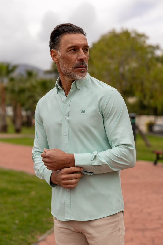 Camisa Lisa Oxford Verde Agua | Ronda