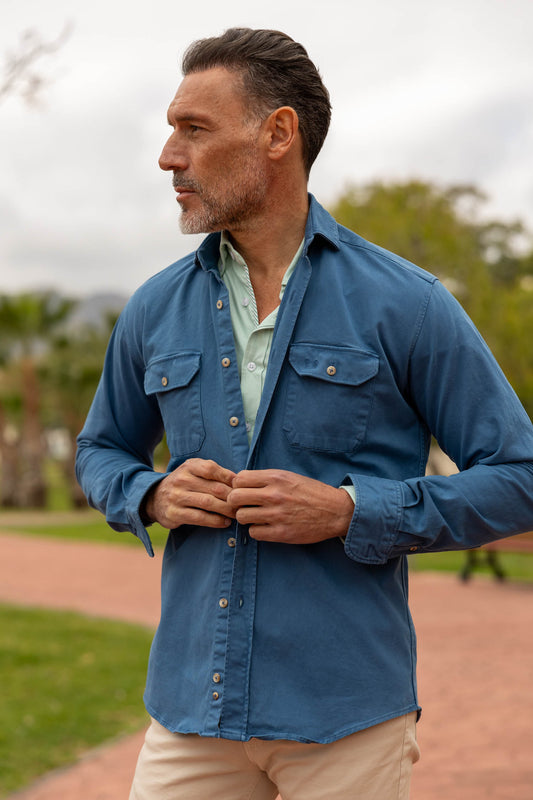 Chaqueta Algodón Lavada Azul | Cazorla