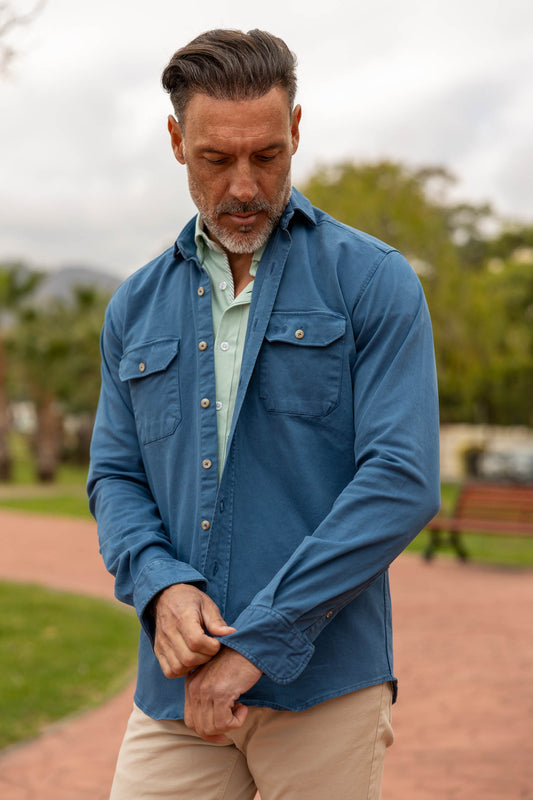 Chaqueta Algodón Lavada Azul | Cazorla