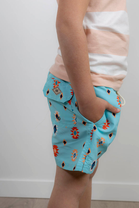 Bañador Infantil Étnico Turquesa