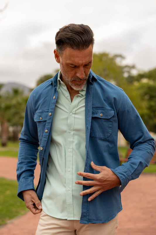 Chaqueta Algodón Lavada Azul | Cazorla