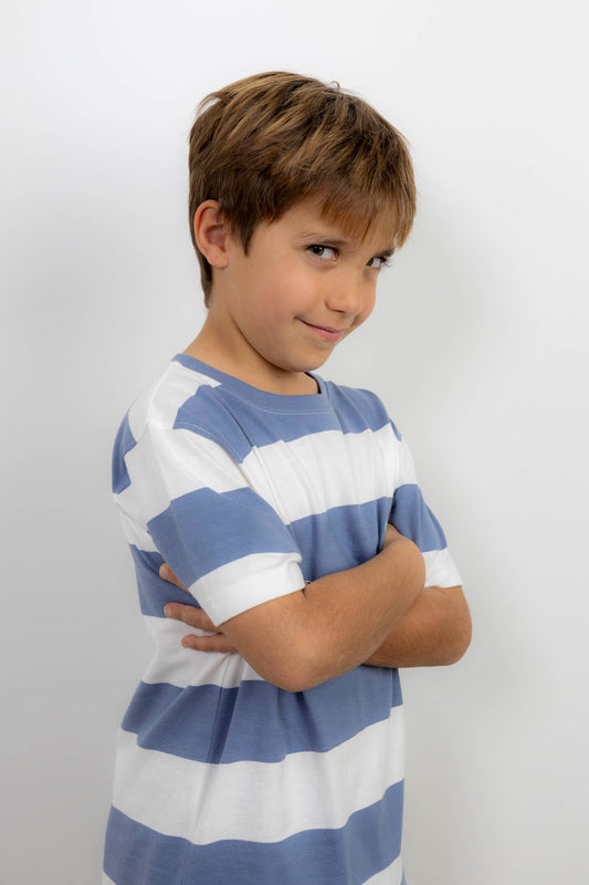 Camiseta Infantil Rayas Azul | Monaco
