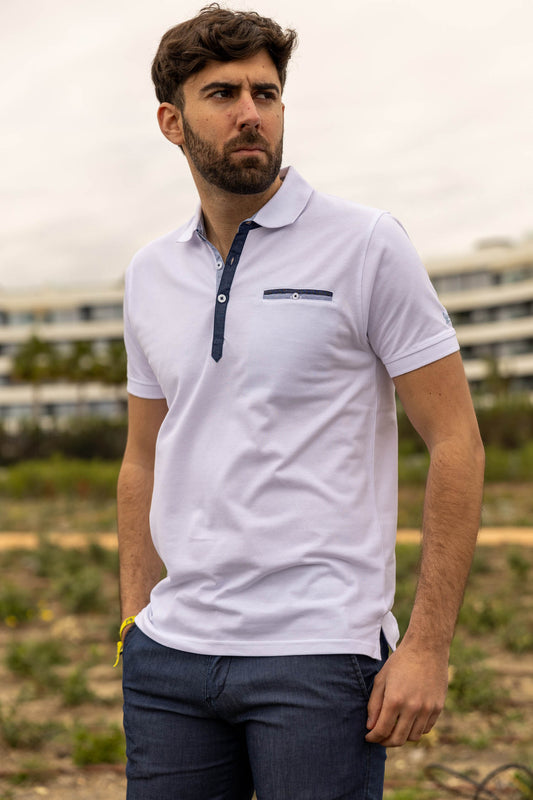 Polo Blanco Bolsillo | Argentina