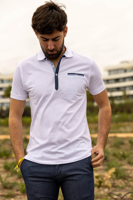 Polo Blanco Bolsillo | Argentina