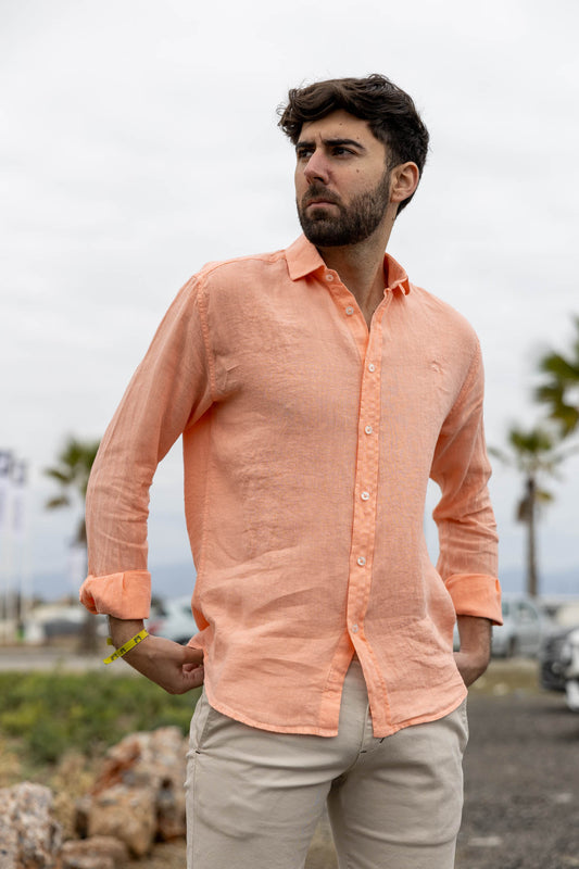 Camisa Lino Melocotón | Lanzarote