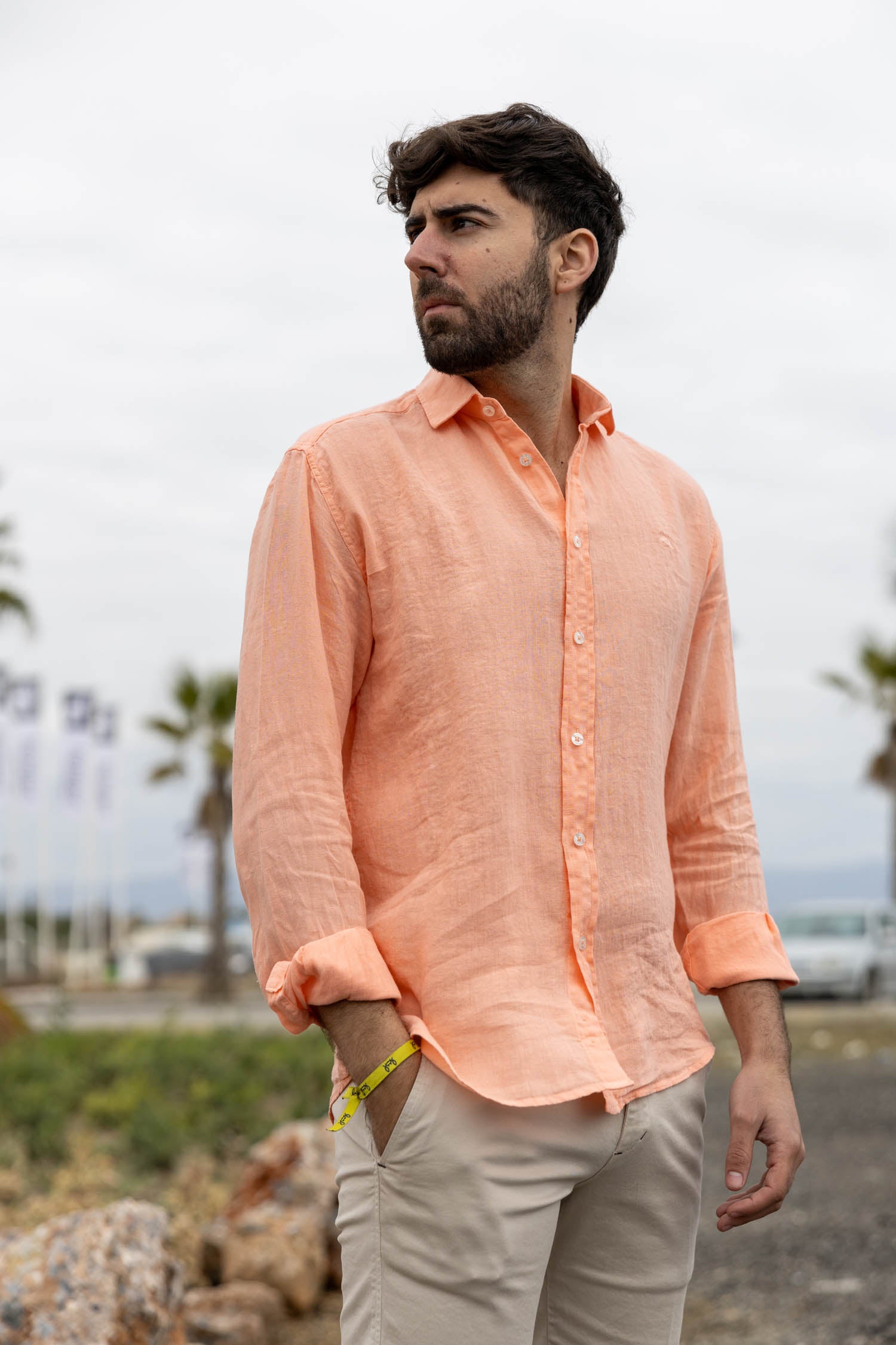 Camisa Lino Melocotón Custi Mikelo