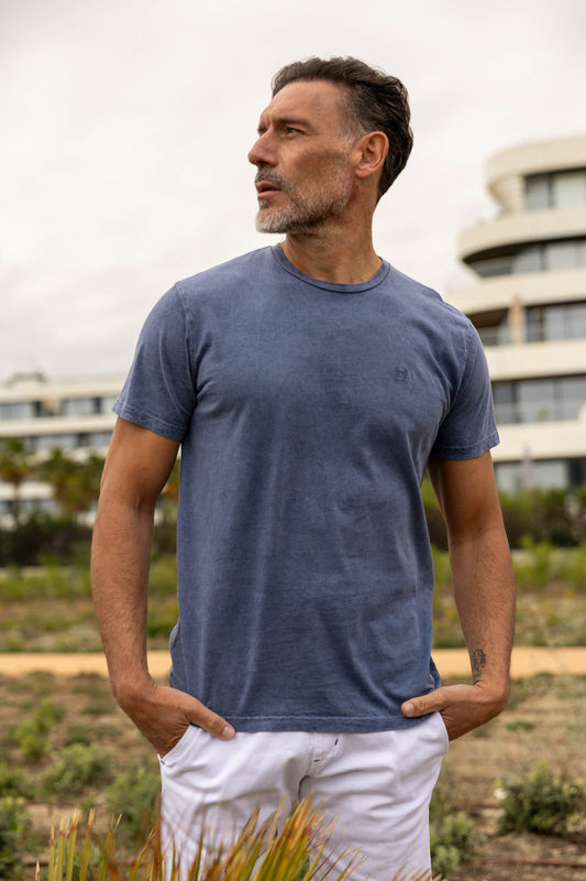 Camiseta Lavada Azul Indigo
