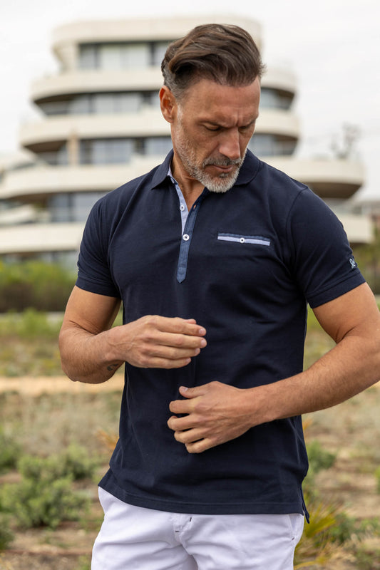 Polo Azul Marino Bolsillo | Argentina