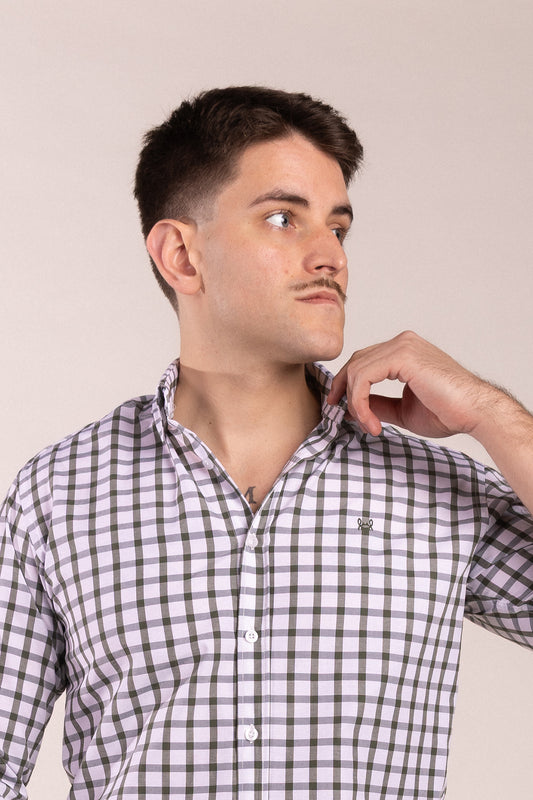 Camisa Cuadro Kaki | Santoña