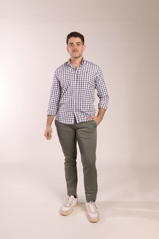 Camisa Cuadro Kaki | Santoña