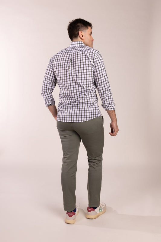Camisa Cuadro Kaki | Santoña