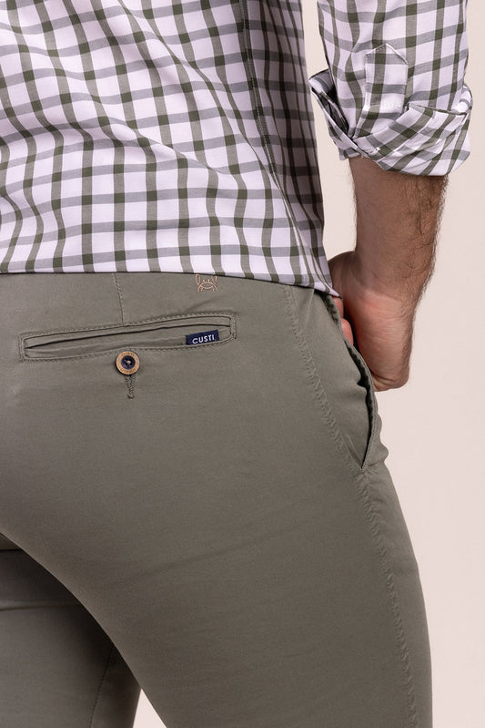 Camisa Cuadro Kaki | Santoña