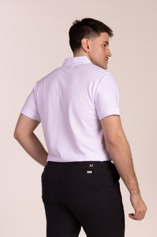 Polo Básico Manga Corta Blanco