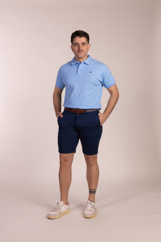 Polo Básico Manga Corta Azul Celeste