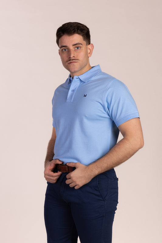 Polo Básico Manga Corta Azul Celeste