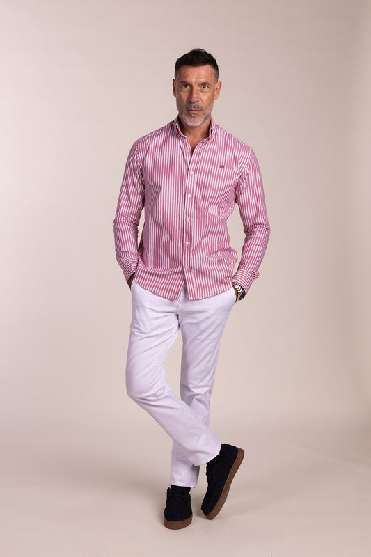 Camisa Rayas Oxford Granate | Sevilla