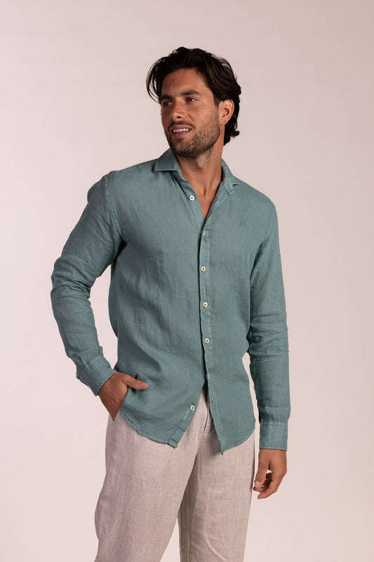 Camisa Lino Verde | Lanzarote
