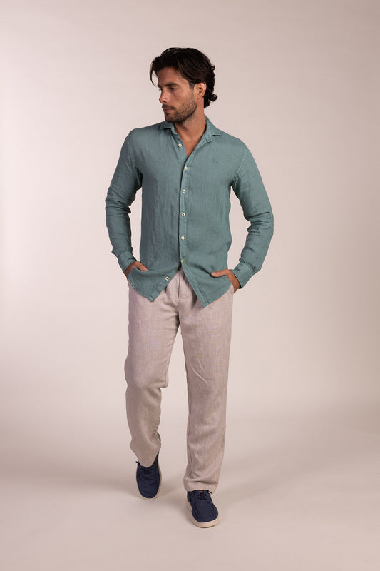 Camisa Lino Verde | Lanzarote