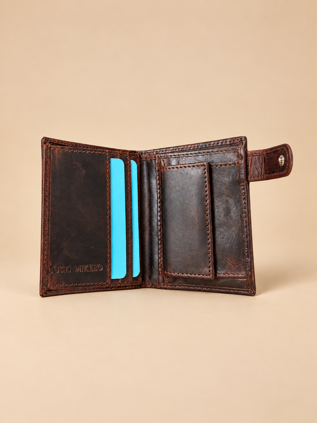Cartera Piel Argentina Turquesa Marino