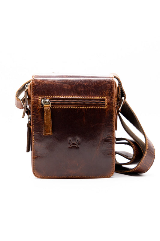 Bolso bandolera piel marrón