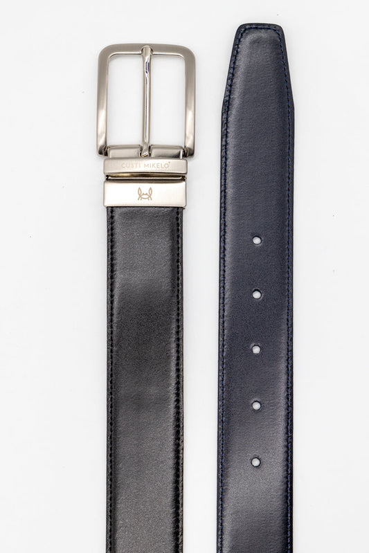 Cinturón piel reversible | Negro & Marino