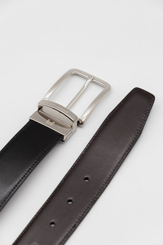 Cinturón piel reversible | Negro & Marrón