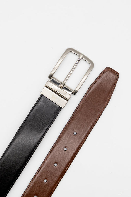 Cinturón piel reversible | Negro & Cuero