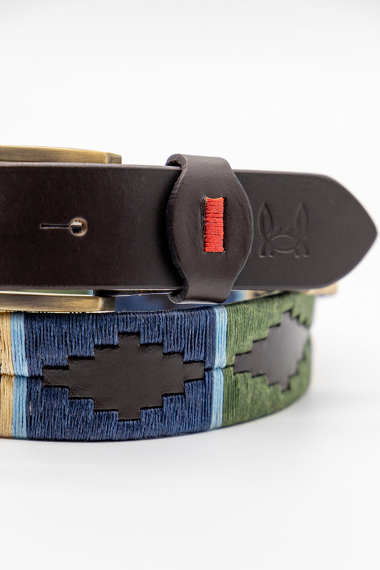 Cinturón piel argentino Beige Marino Verde