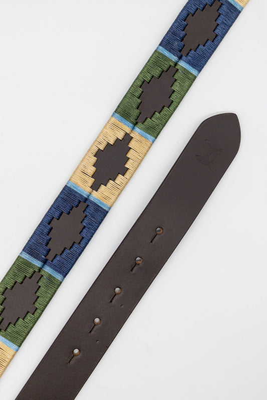 Cinturón piel argentino Beige Marino Verde